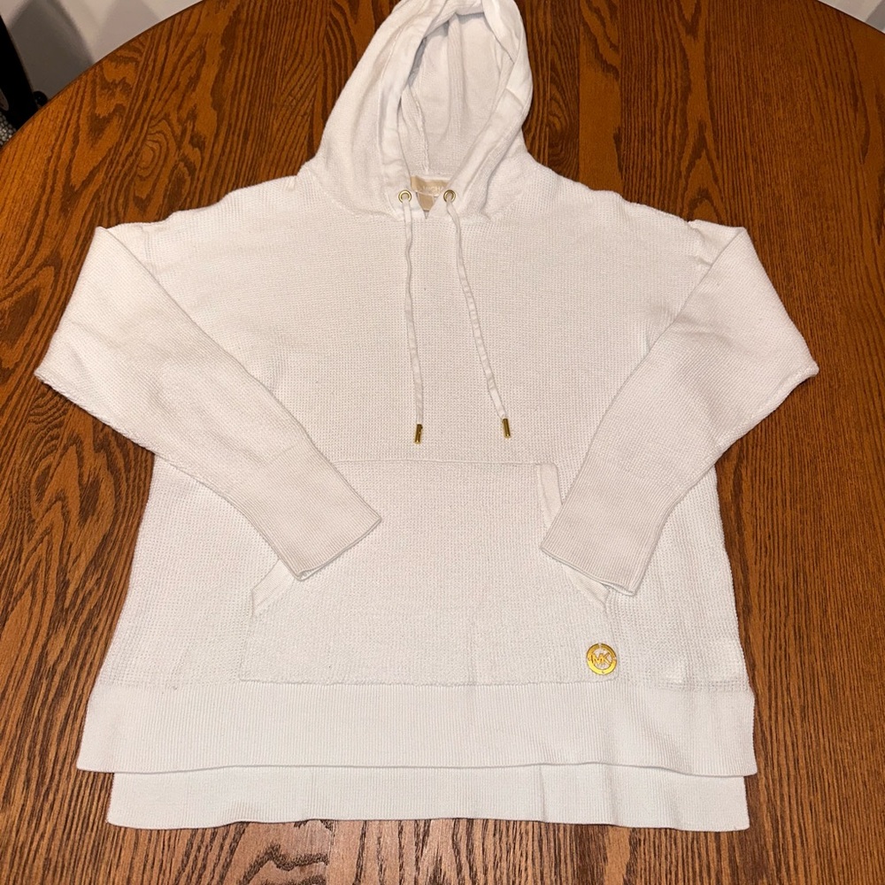 Michael KorsWhite Hooded Knit Sweater